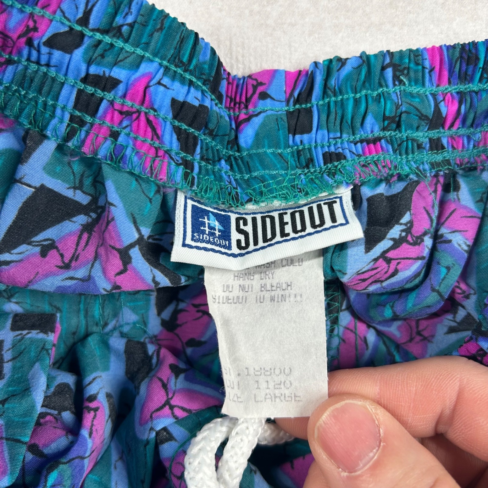 Vintage Sideout Pant Mens L Parachute Geometric Jams Hammer Beach Volleyball USA