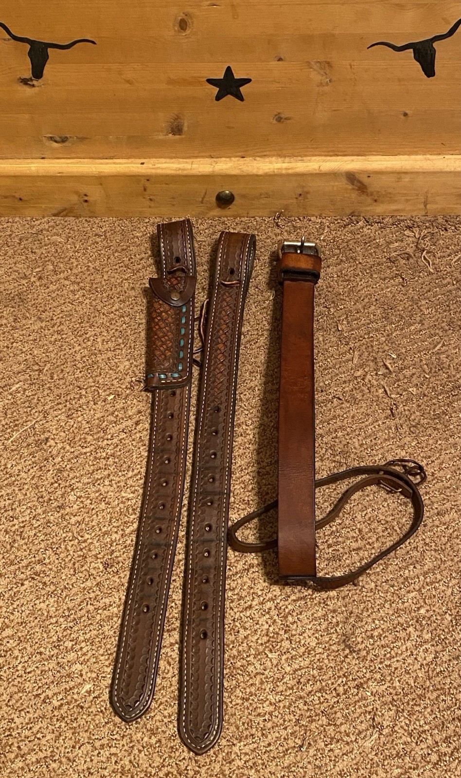 Double J Saddlery Western Saddle Back Billets + Flank Cinch BuckstitchHolder USA