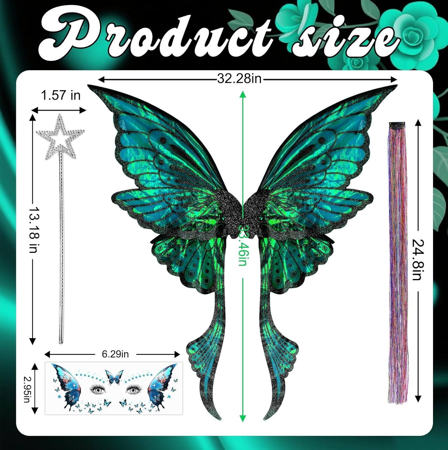 Fairy Wings Adult Women - Butterfly Angel Wings, Fairy Costume Accessories for W