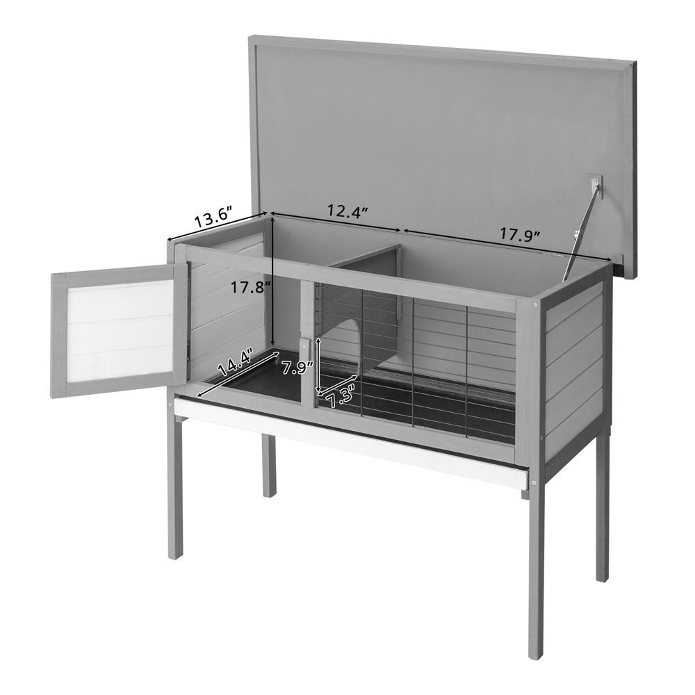 Garden 36in Elevated Rabbit Hutch Cage for Small Animal Poultry House Outdoor