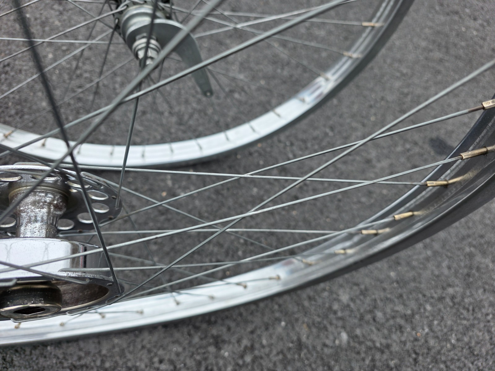 26" SCHWINN S-2 CHROME WHEEL SET W/ FRONT DRUM BRAKE PHANTOM B6 ETC.