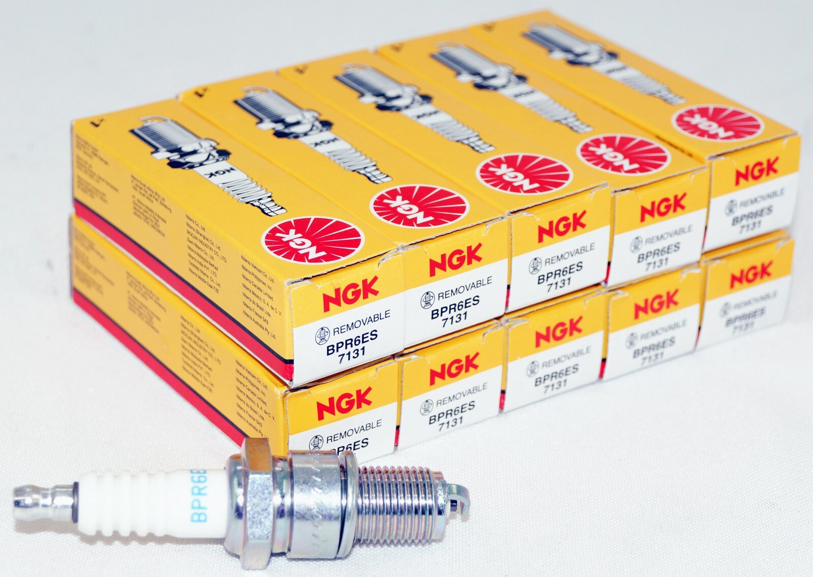 10 Pack Genuine NGK 7131 Nickel Spark Plugs BPR6ES for Classics & Small Engines