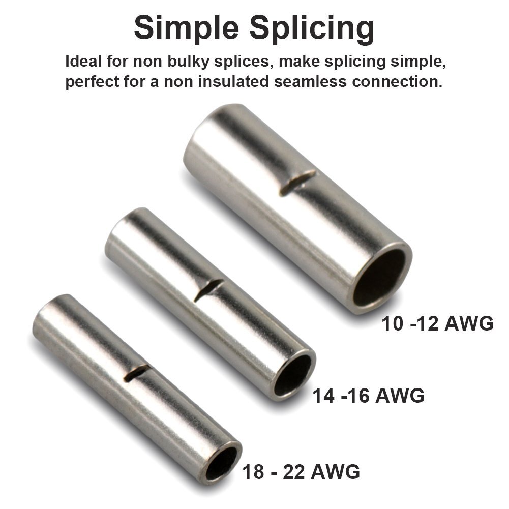 660PCS Non Insulated Butt Splice Uninsulated Crimp Wire Connectors Terminals Kit