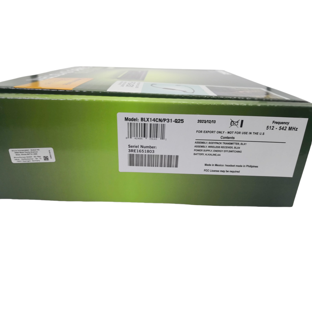 New BLX14/PGA31 Wireless Headworn Microphone System HEADSET SYSTEM W/PGA31