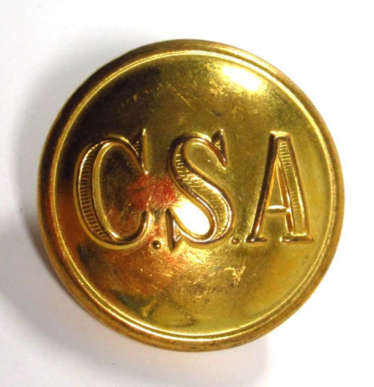 CSA Confederate Button Reproduction Waterbury Conn Civil War Style