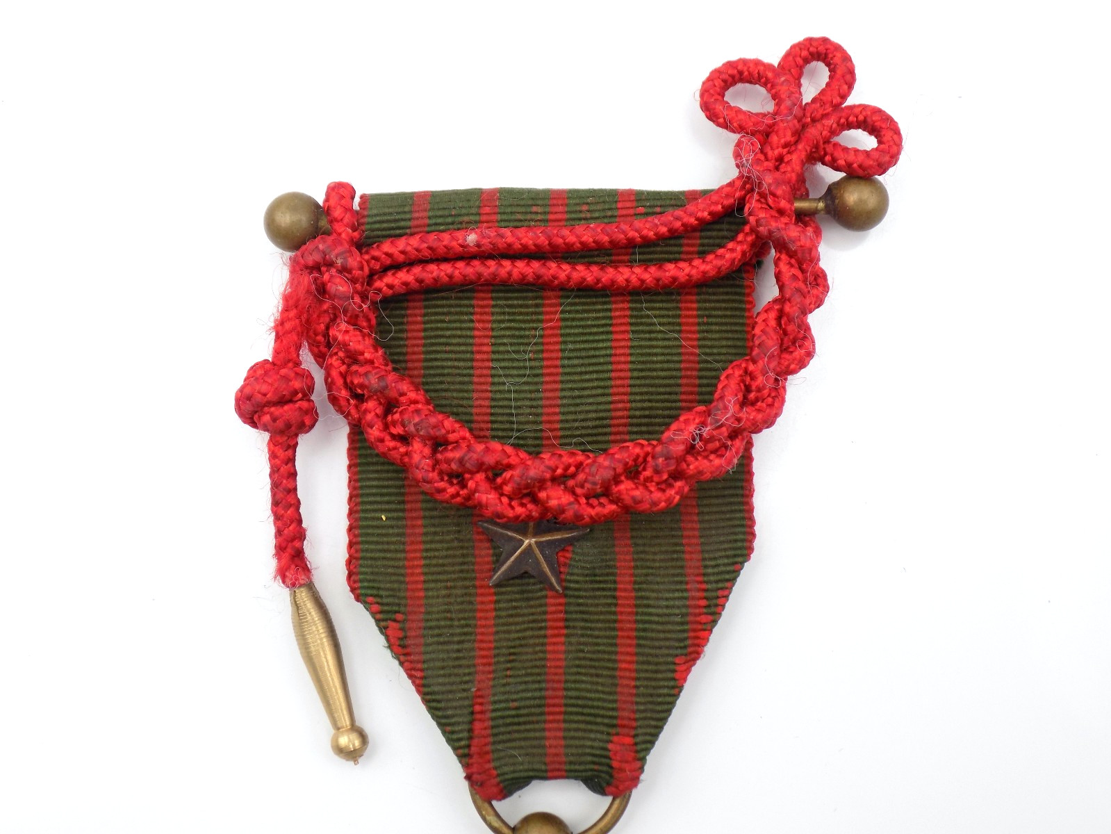 Original WWI French Croix-de-Guerre 1914-1915 Medal with Star & Fourragere