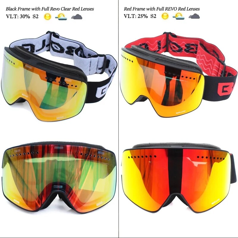 Ski Goggles OTG Pro HD Magnetic Snow Goggles UV Protection Interchangeable Lens