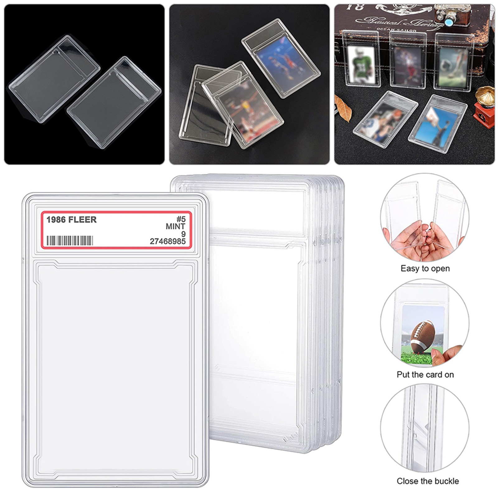 10-50PCS Empty Graded Card Holder Slab for Trading Sports Cards Protector Case