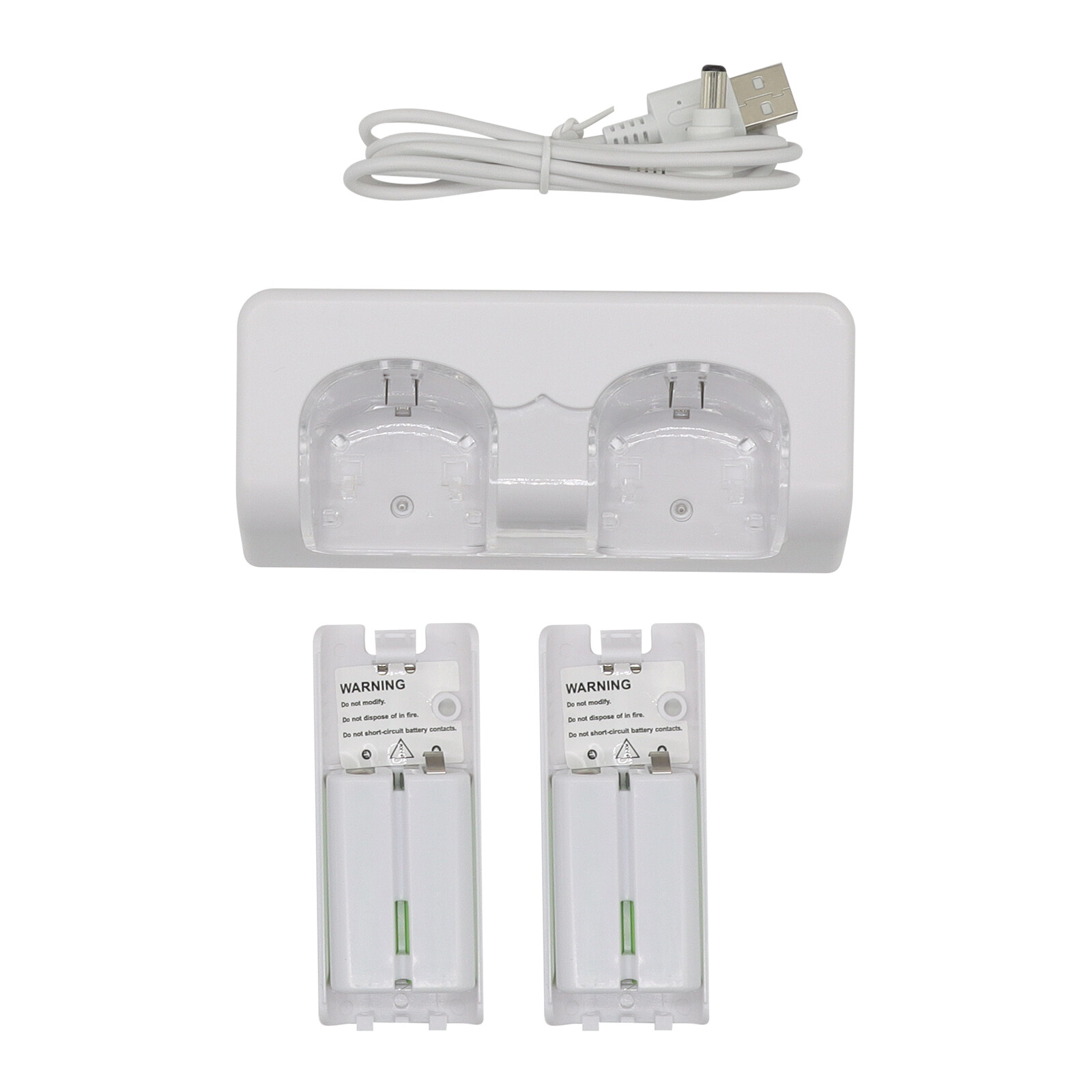 Dual Charger Charging Dock Station + 2 Battery For Wii / Wii U Remote Controller