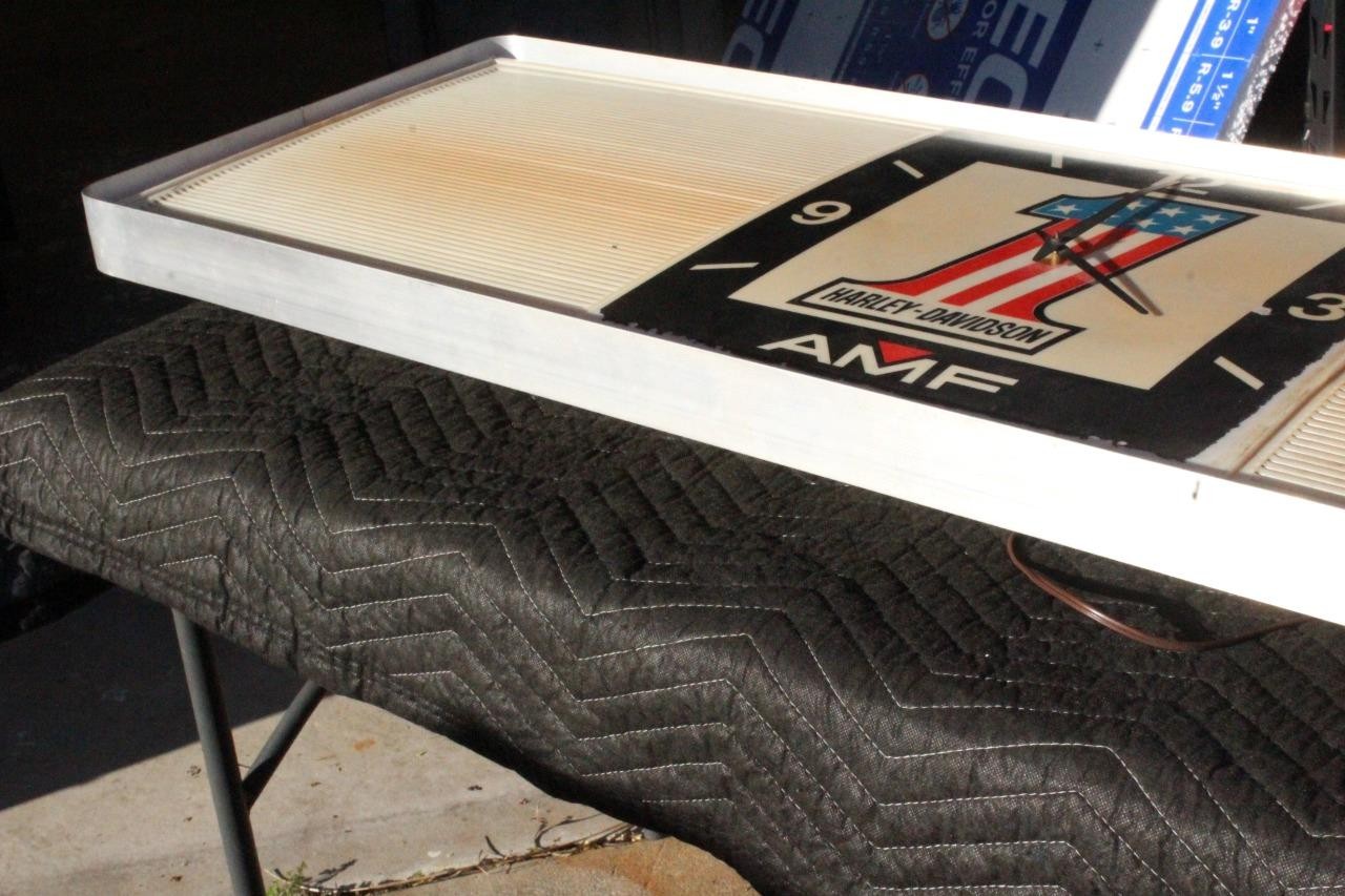 Vintage 1970s Harley Davidson AMF #1 Clock Menu Board Sign Sportster Chopper