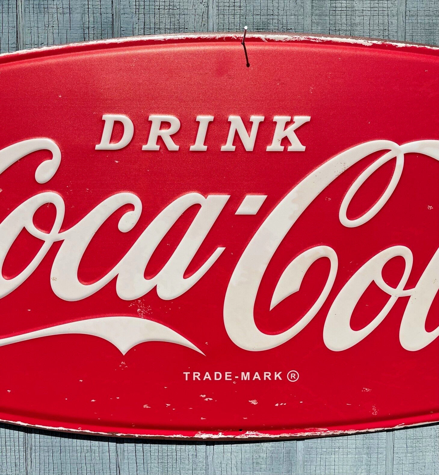 NEW! Reproduction Fishtail Coca-Cola / Coke Metal Sign 36in X 18in Vintage