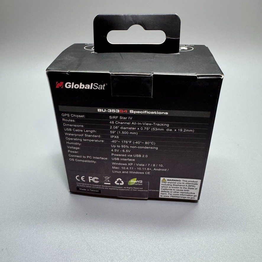 GlobalSat BU-353-S4 USB GPS Receiver - Black