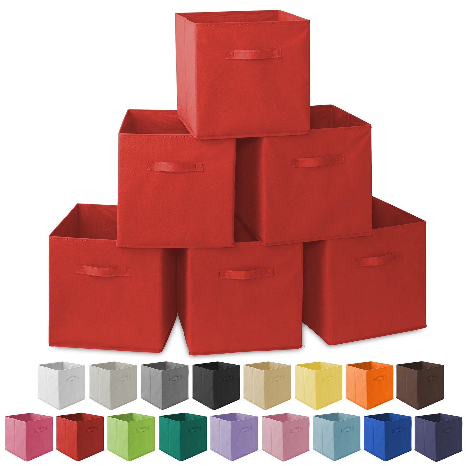 6 Collapsible Foldable Fabric Cubby Cube Storage Bins Baskets for Shelves