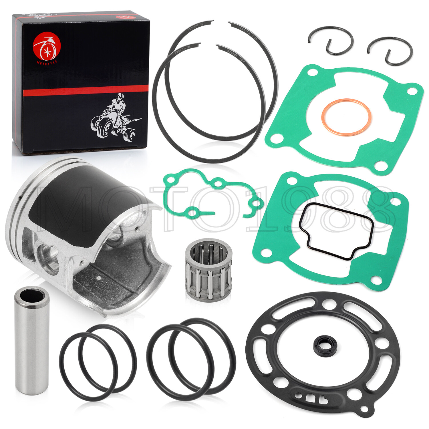 Top End Rebuild Kit Piston Bearing Ring Gasket For Kawasaki KX100 1995-2013 STD