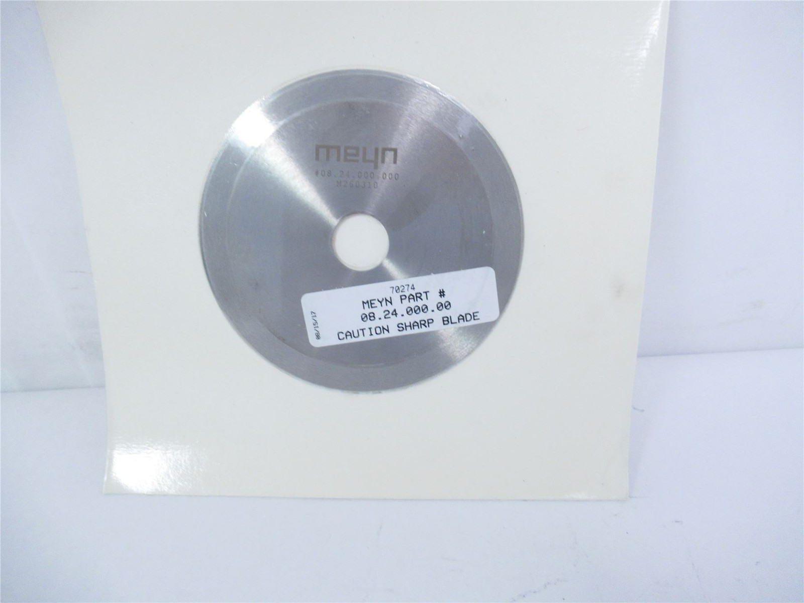 241308 New In Box; Meyn 08.24.000.000 Poultry Circular Blade-420 SS