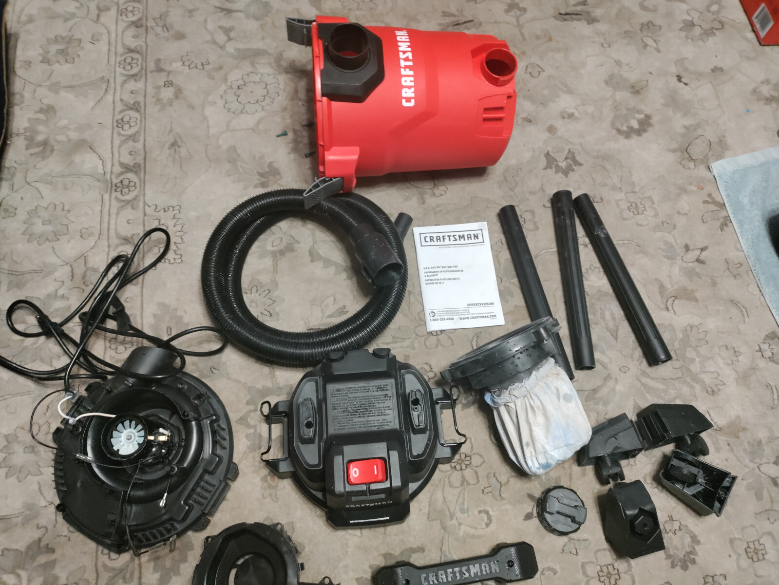 Replacement parts for CRAFTSMAN 4 Gallon 3.5 HP Shop Vacuum CMXEVCVVCM408 (L)