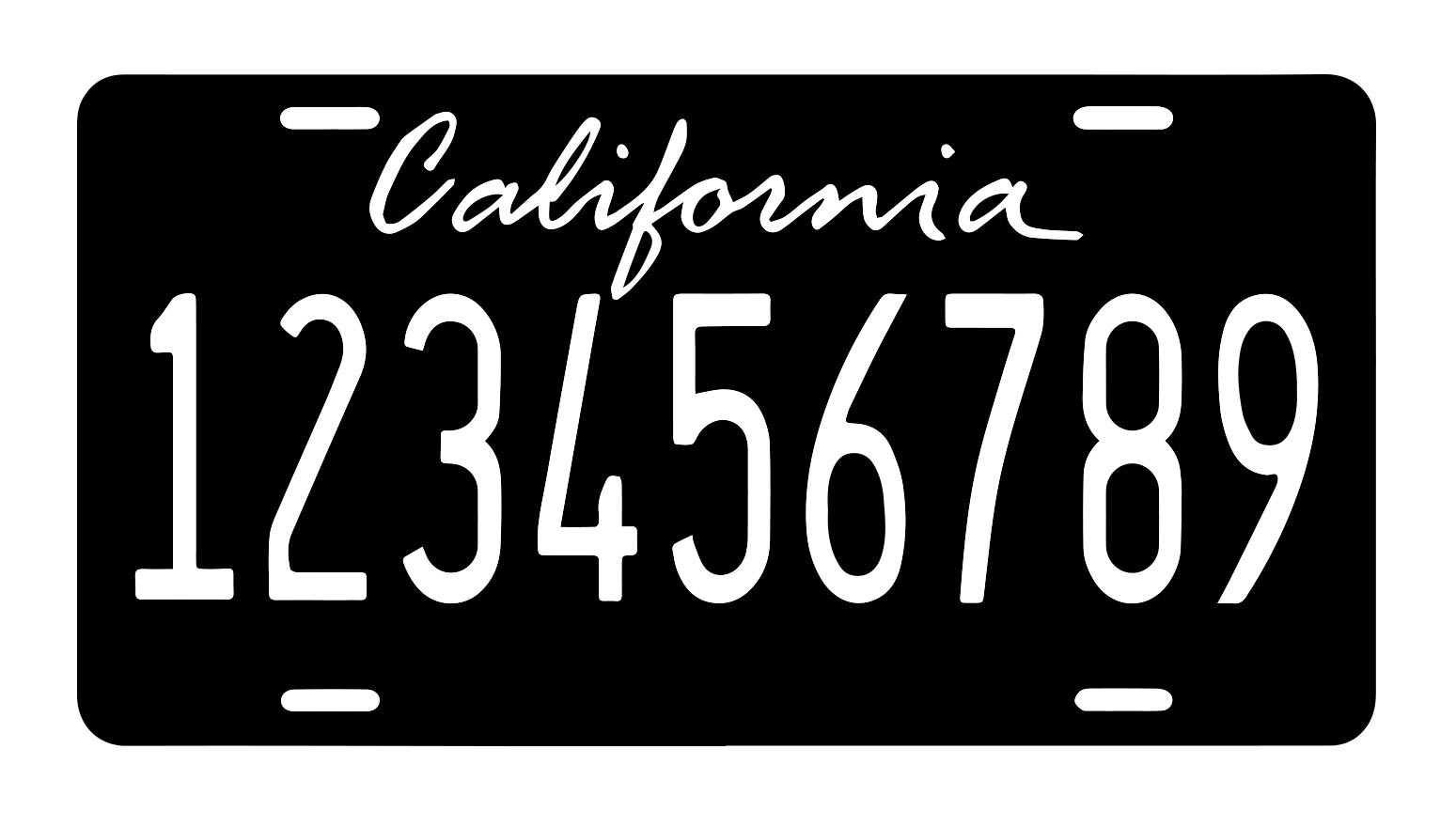 California Black Custom Personalized License Plate Tag Auto 12"X6"