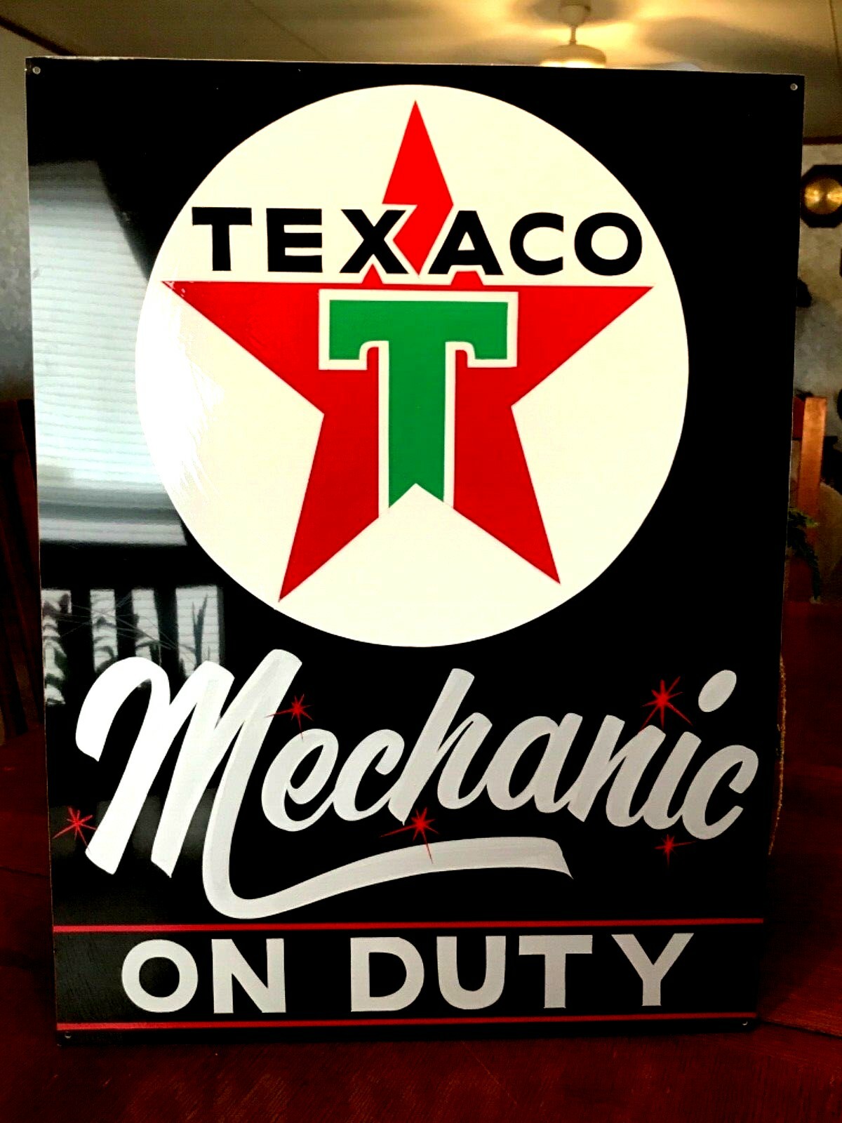 Original PAINTED 24" VINTAGE TEXACO MOTOR OIL SIGN GASOLINE GAS STATION PUMP