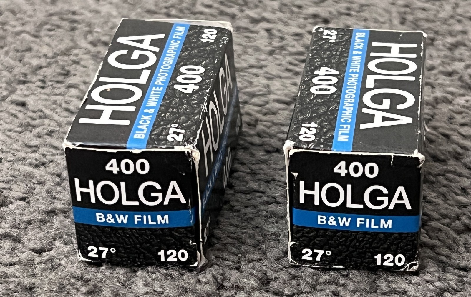 Lot of (2) Holga 400 ISO Black & White Photographic Film, 120 Size