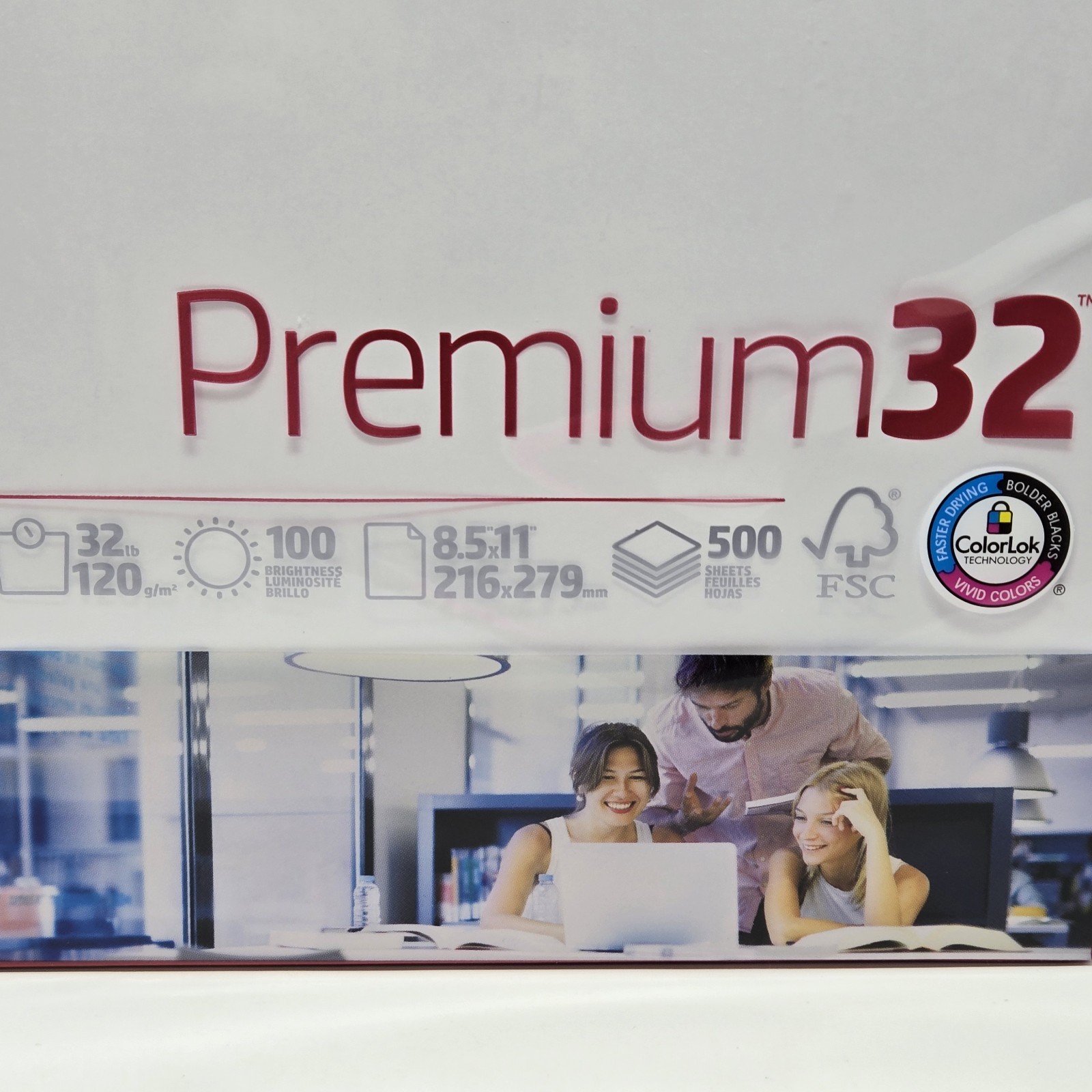 HP Papers Premium32 Copy Paper, 100 Bright, 8.5" x 11", White, 500 Sheets/Ream