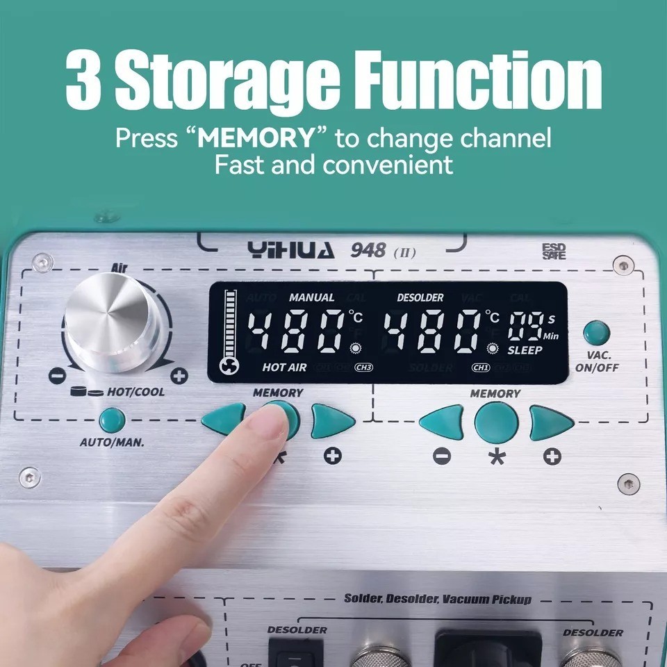 YIHUA 948-II 4-in-1 Digital Desoldering Rework Station Hot Air Soldering Station