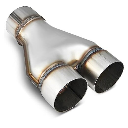 Exhaust Y Pipe 3'' Single to 3'' Dual, Stainless Steel 3" to 3" Y Pipe