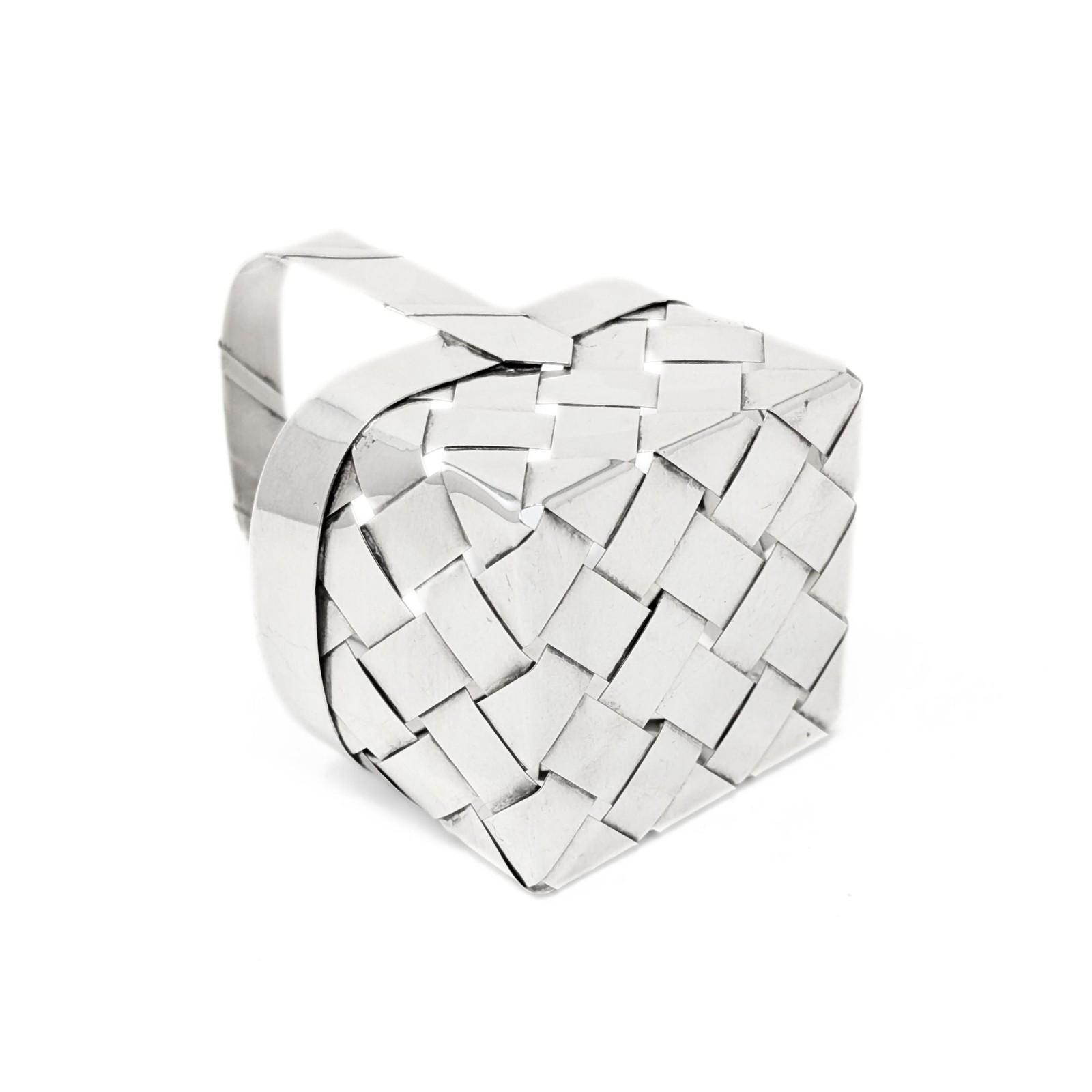 Vintage Sterling Handmade Woven 3” Basket