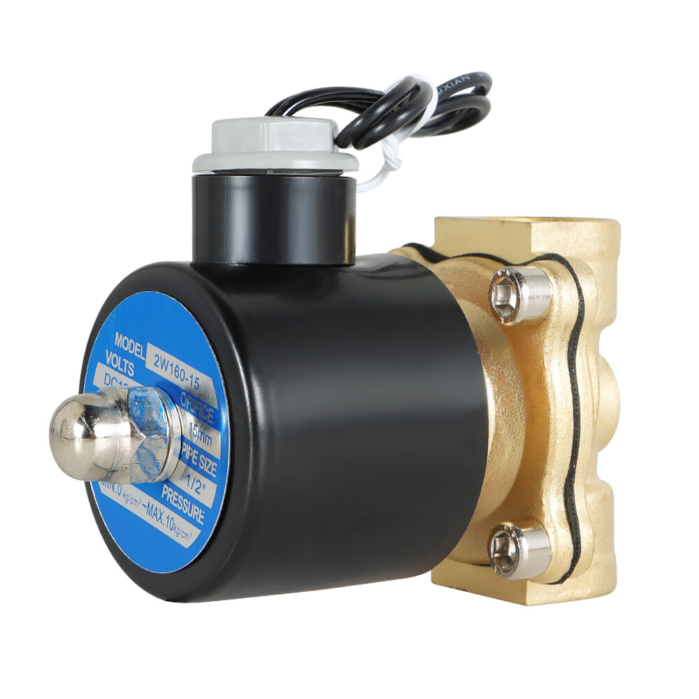 1/2-inch 12V DC Brass Electric Solenoid Valve NPT Gas Water Air Normally Closed
