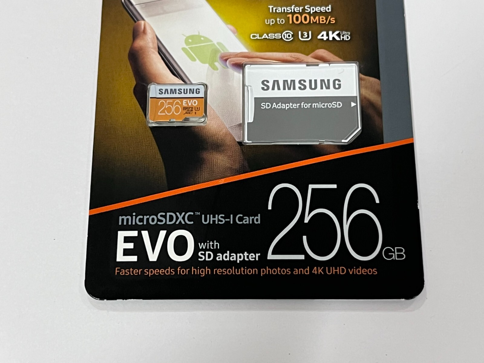 New Samsung 256GB EVO UHS-I microSDXC Memory Card with SD Adapter MB-MP256GA/AM