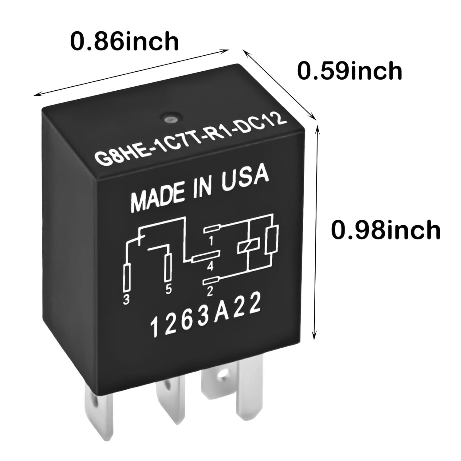 4pcs For OMRON G8HE-1C7T-R1-DC12 High Current Automobile Relays DC12V 5-Pins