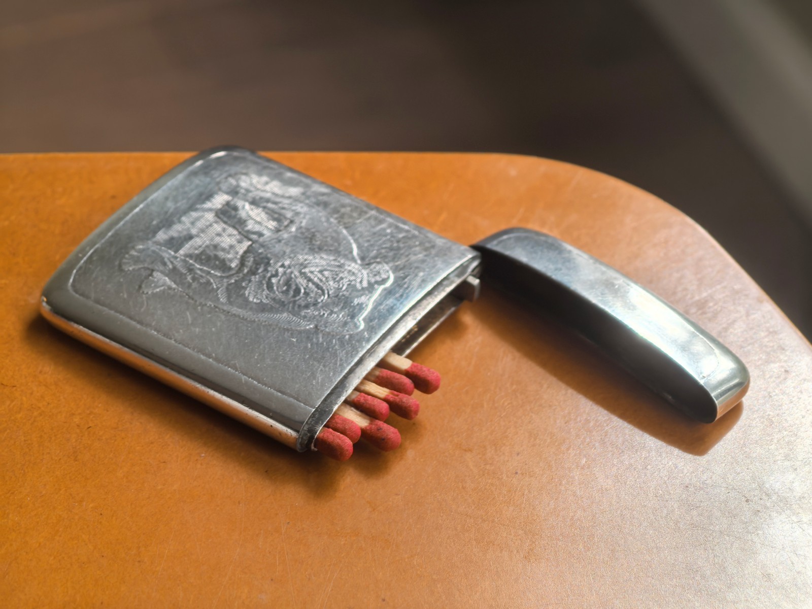 Antique Heavy Sterling Silver Bulldog Match Safe/Vesta Case Exquisite Detail