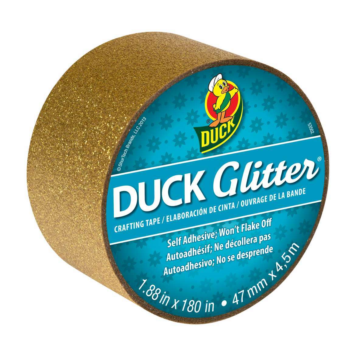 Duck Brand Glitter Crafting Tape: 1.88 in. x 15 ft. (Gold Sparkle)