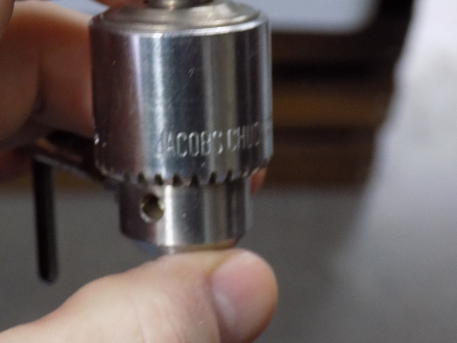 Vintage used Jacobs Chuck with key 1M 0 to 1/4 inch