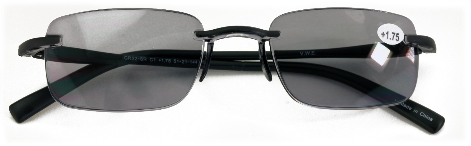 Men Tinted Lightweight Rimless Reading Glasses - UV Protection Sunglasses Reader