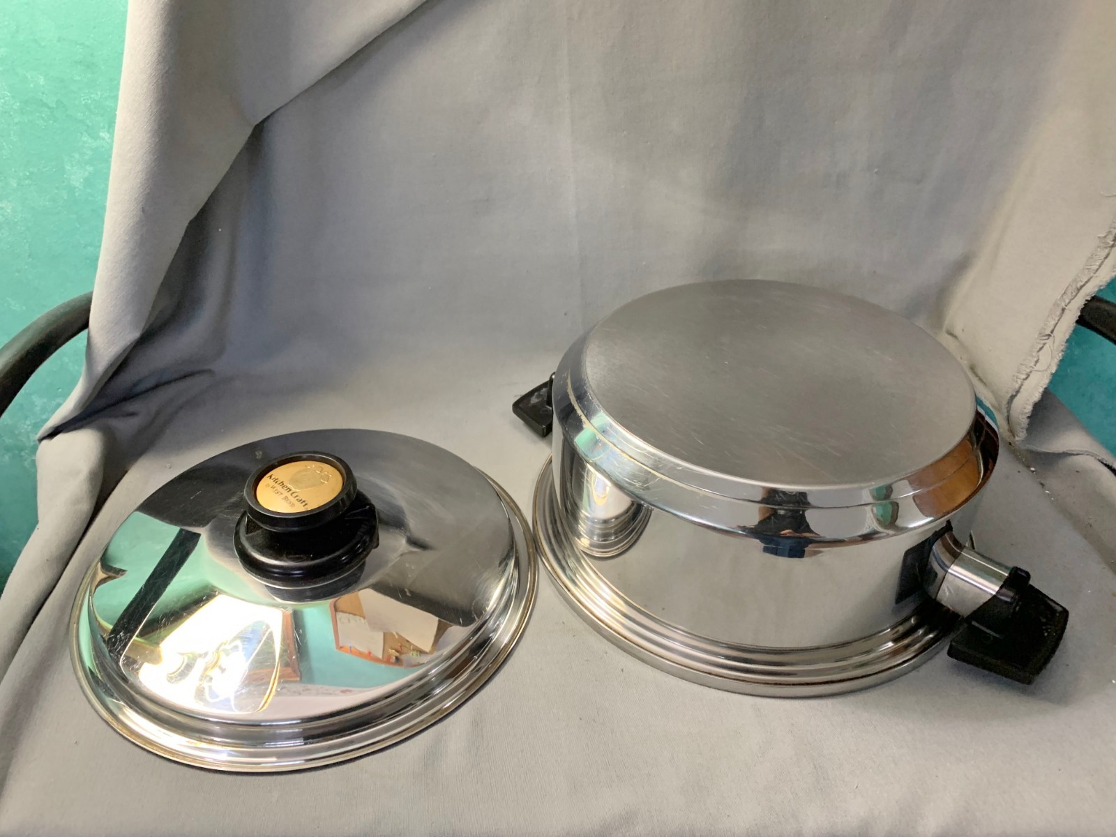 Vintage Kitchen Craft Stainless Steel 5 Qt Stock Pot With Vented Lid Made In USA