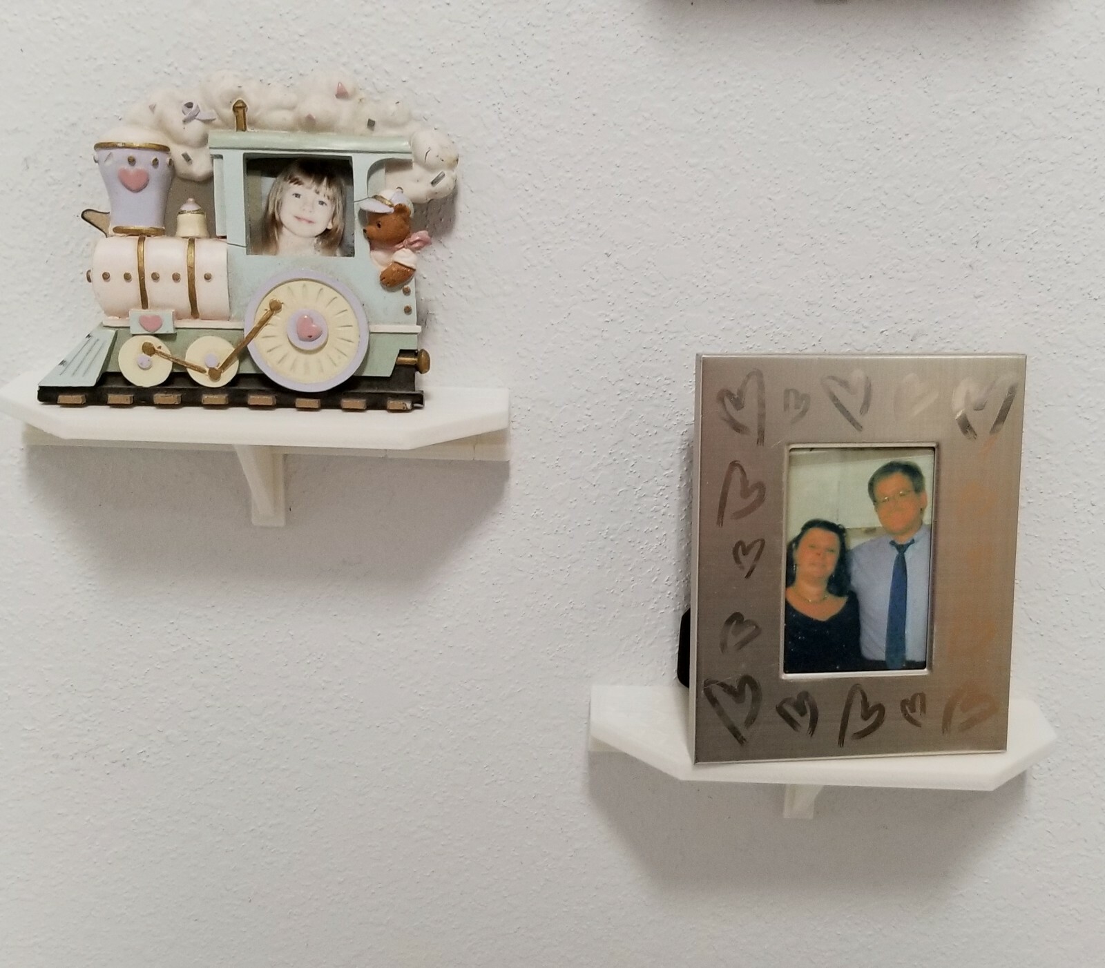 Two 6" x 2" Small White Wall Shelves No Hole No Nail install uses 3M Command