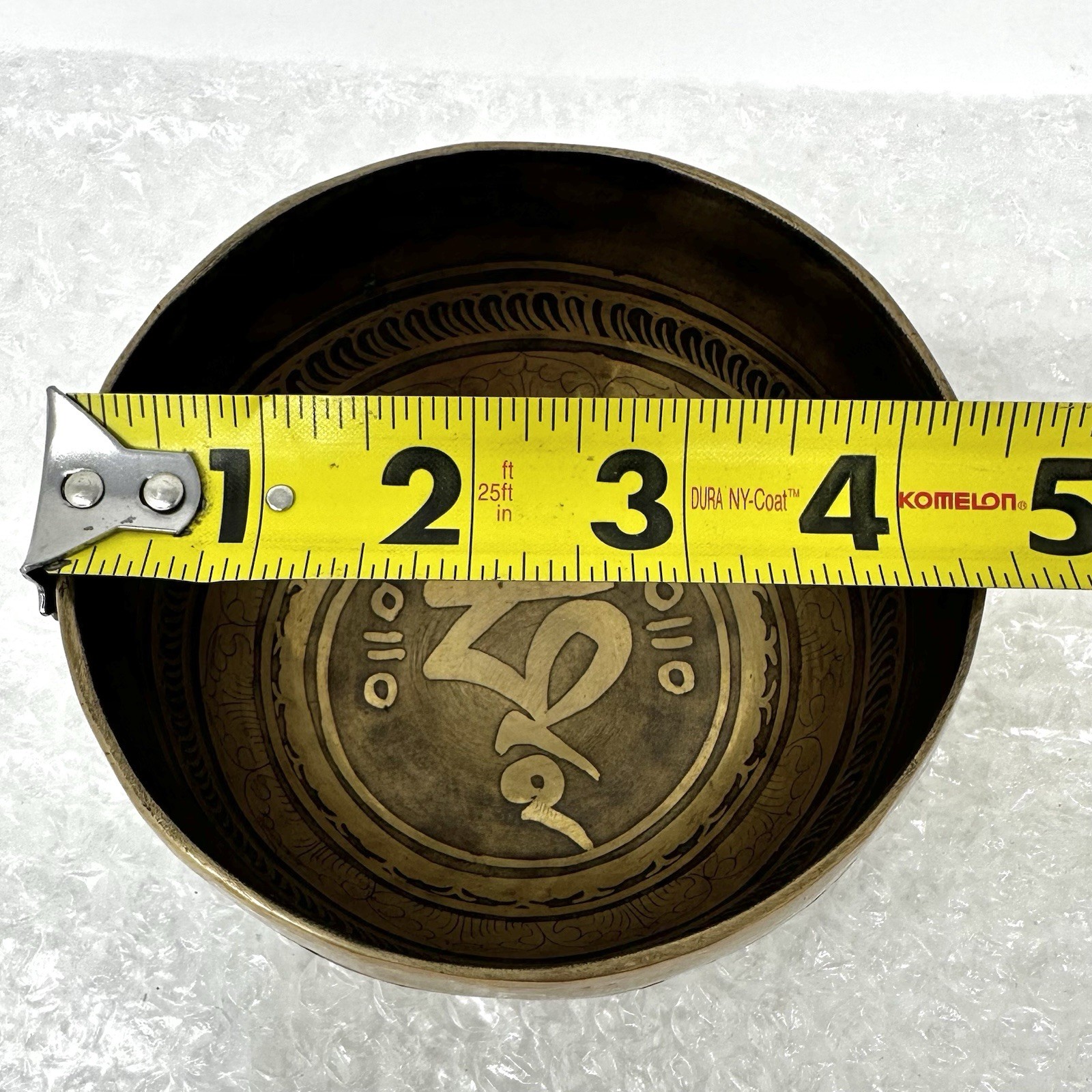 Rare Vintage Antique Tibetan Singing Bowl Heavy Metal Handcarved Patina