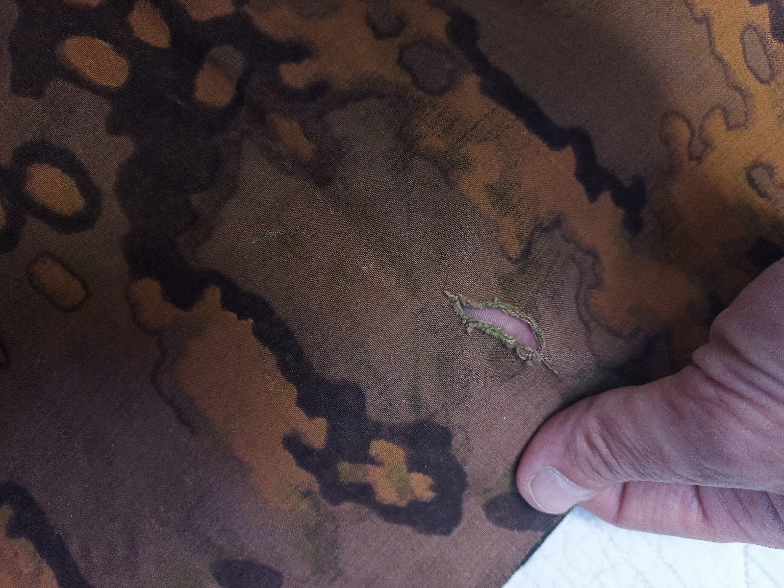 100% Original WWll Waffen SS camouflage material Oak-B pattern 20.5" X 17.5"