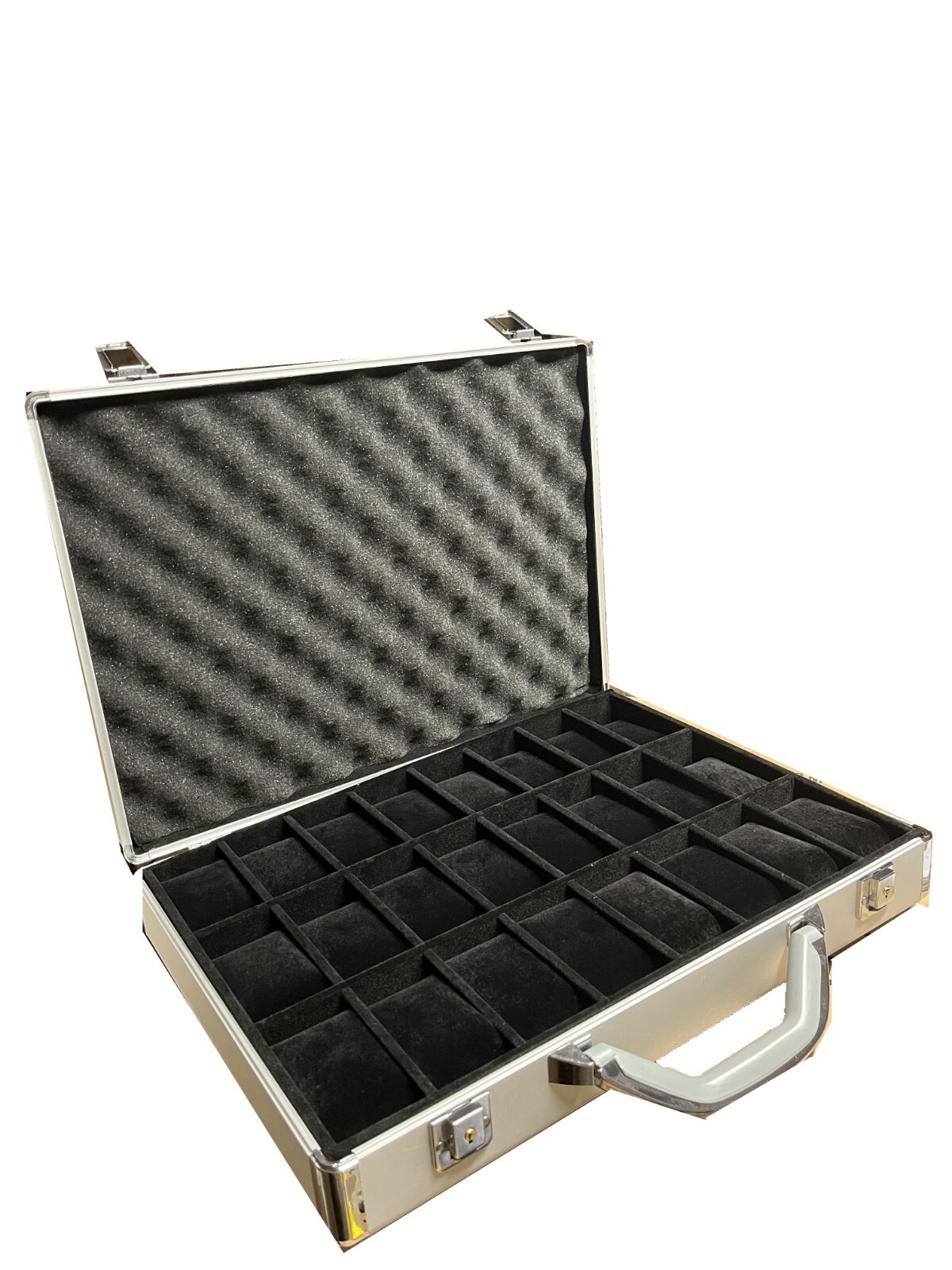 Watch Case for 24 Watches Collectors Display Storage Briefcase Aluminum Box