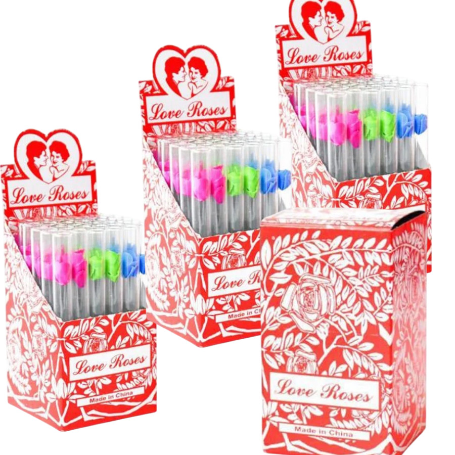 Love Roses Glass Tubes 36pcs = 4 Box Wholesale Price 144Pcs Total