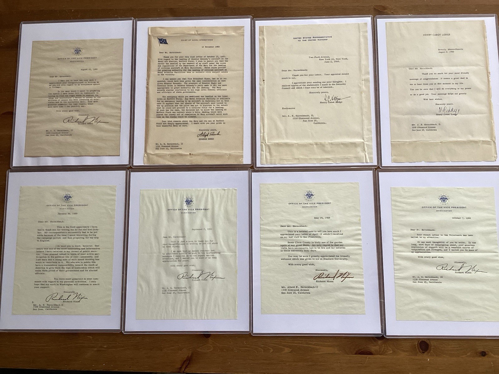 Vice President Richard Nixon Letter’s From South Bay Area California PAST!