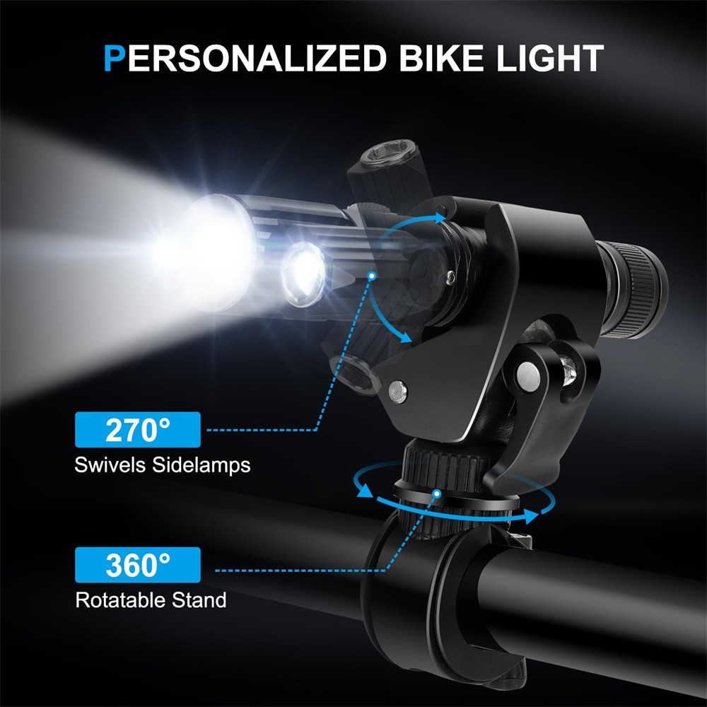 20000LM Rechargeable LED Mountain Bike Lights Bicycle Torch Front &Rear Lamp Set