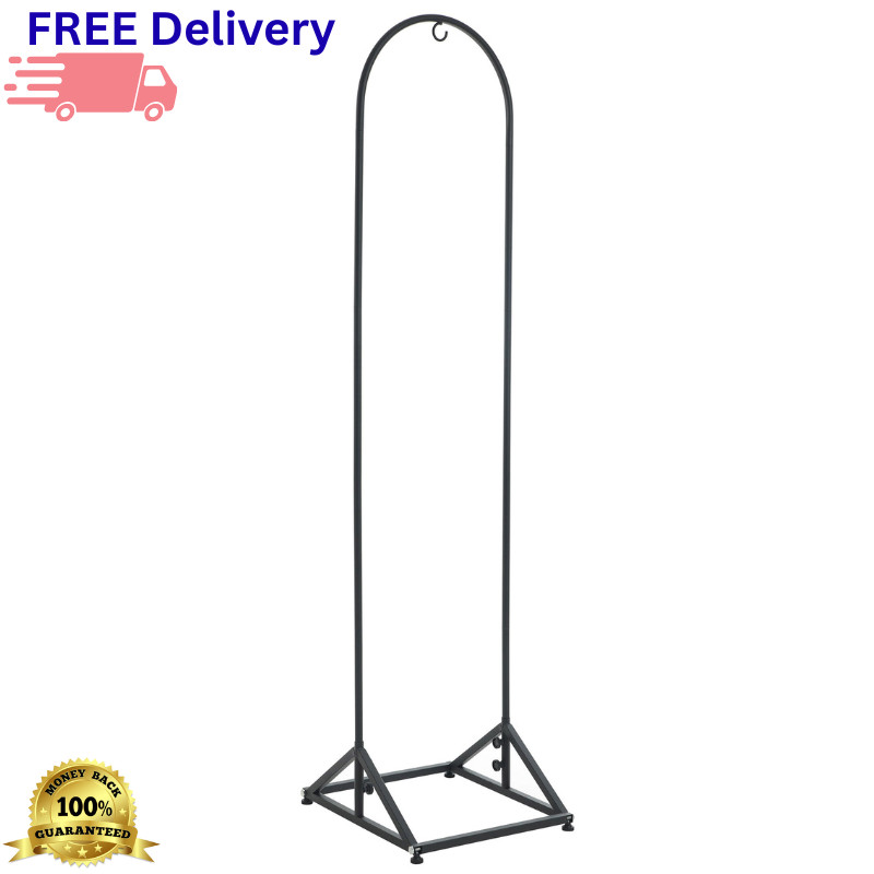 76" Metal Wind Chime Stand Heavy Duty Steel Outdoor Garden Display Hook New