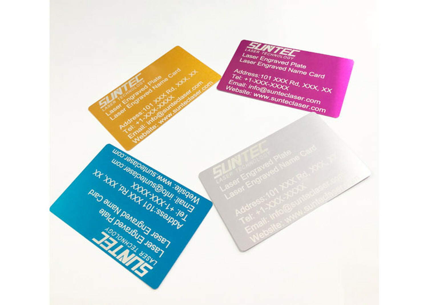 50 THICK 0.5mm Blank Metal Business Cards Anodized Aluminum, Laser & sublimation