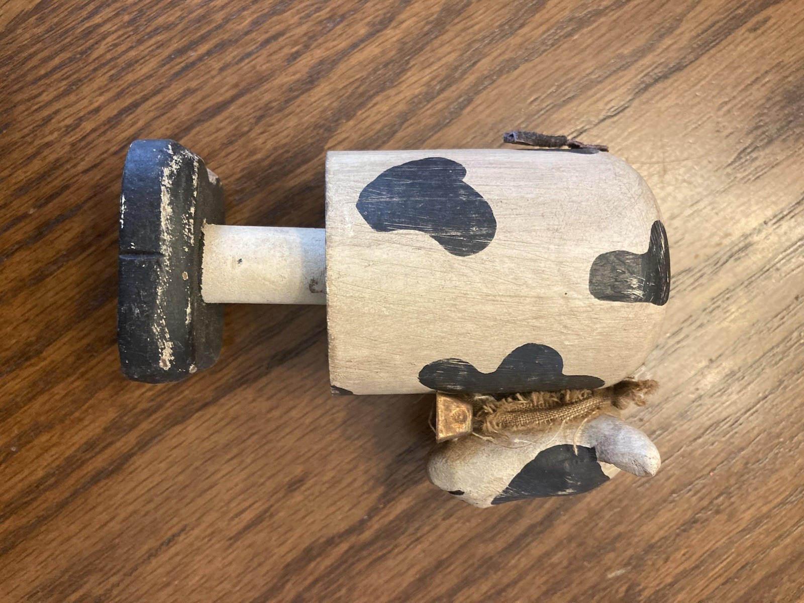 Vintage Wooden Cow & Pig Figurines Handmade Farm Country Decor Folk Art