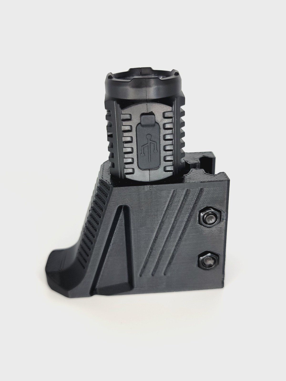 Tactical Flashlight - Rechargeable - 300 Lumen - 3 Wick - Picatinny Mount