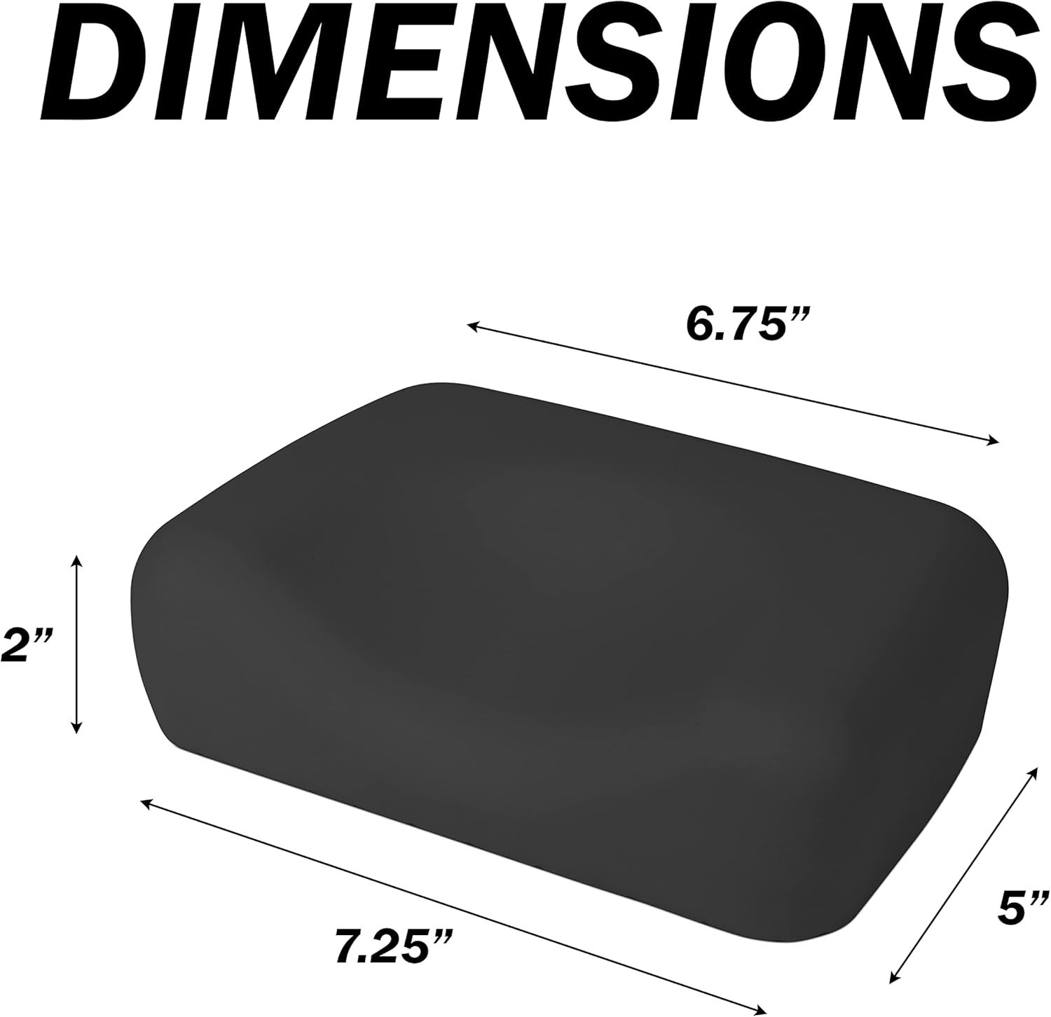 Deluxe Contoured Tanning Bed Pillow Soft Closed Cell Foam - Small Black Headrest