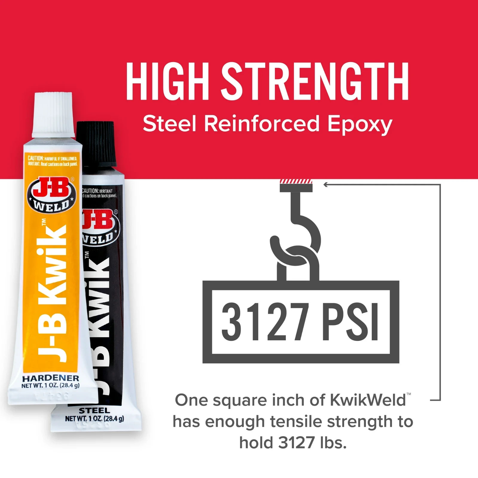 J-B Weld 8276 KwikWeld Quick Setting Steel Reinforced Epoxy - Dark Grey 2 oz