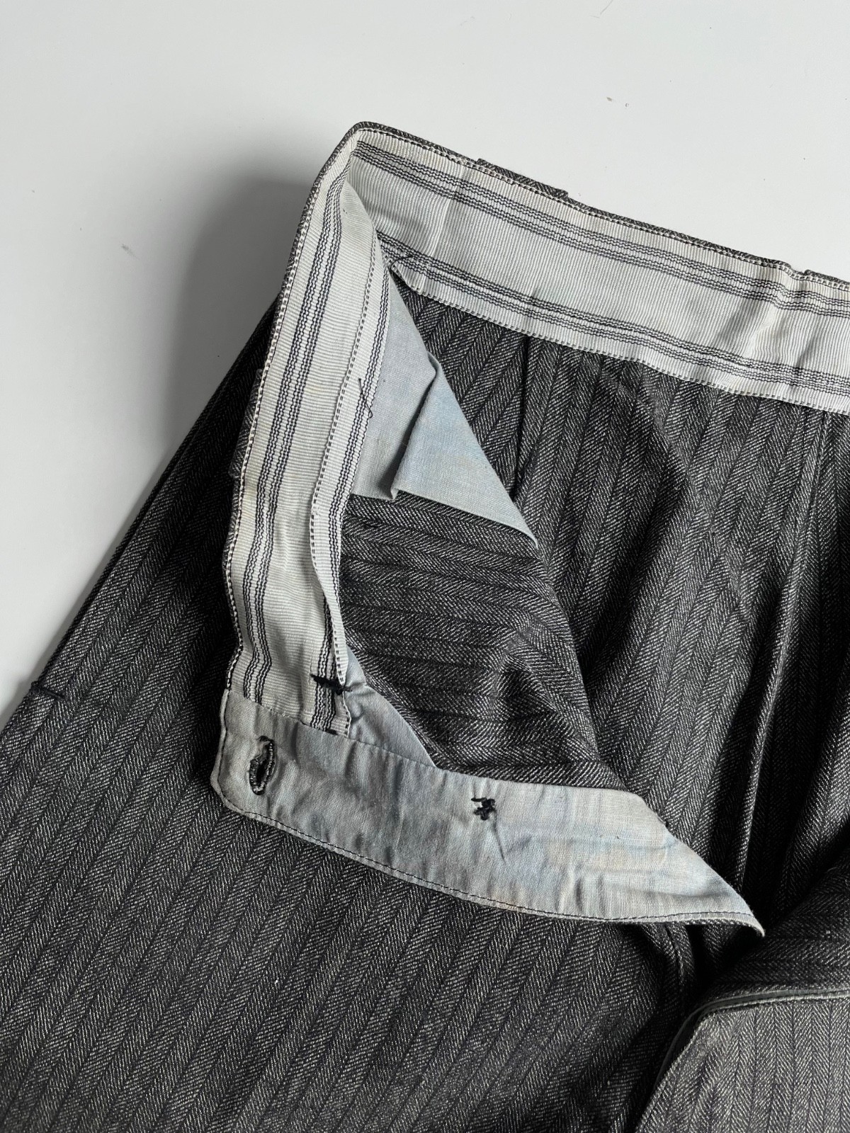 Vintage 1940s 1950s French Work Pants Salt Pepper Made in France size 32 x 29