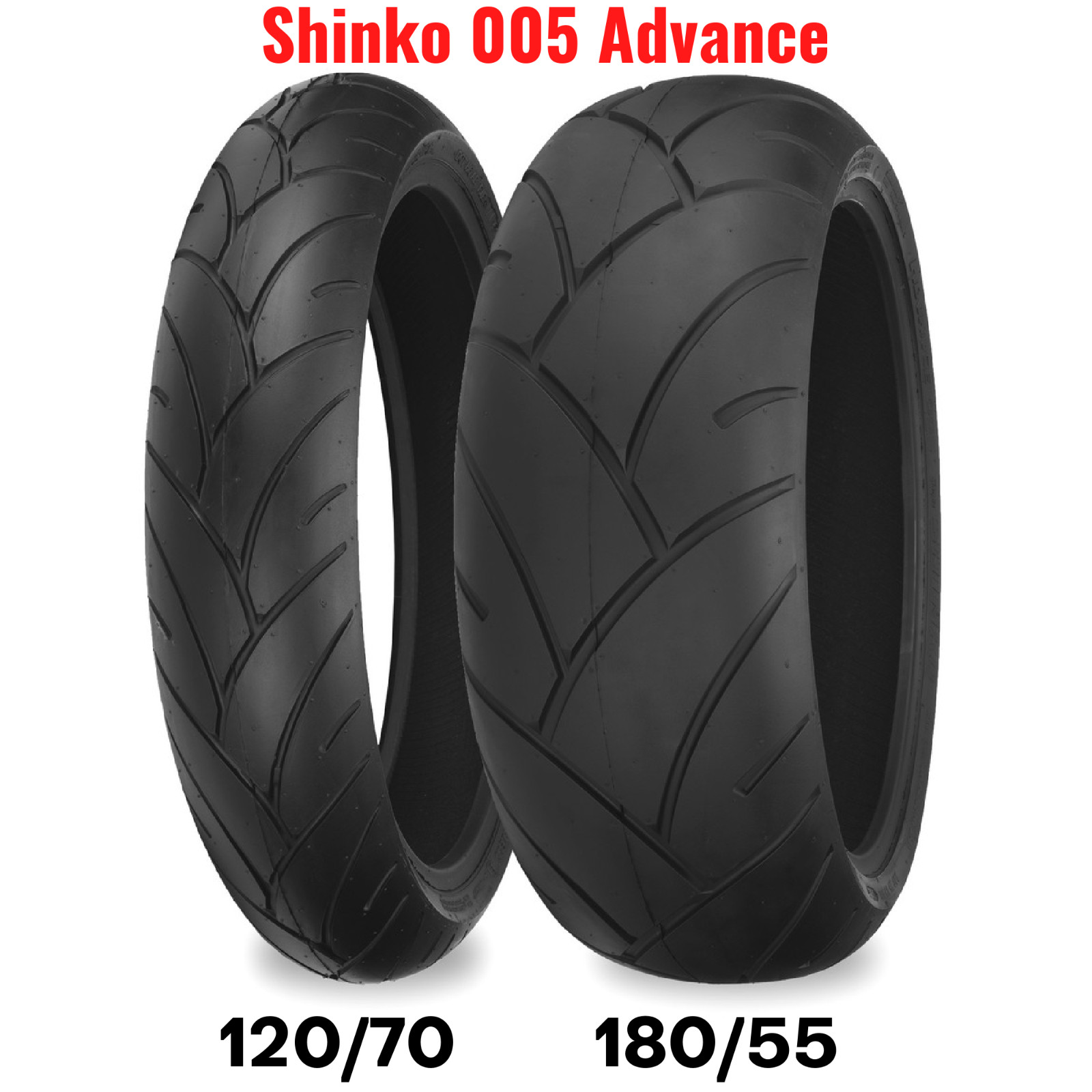 New Shinko 005 Advance Motorcycle Tire Set Front Rear 120 + 180/55 Radial 17"